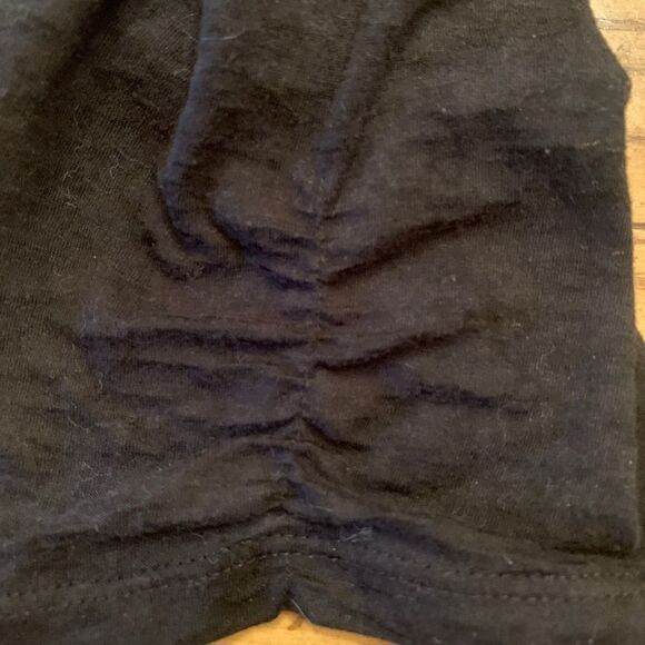 DKNY Burnout black T-shirt rouched sleeve Large - Picture 6 of 6